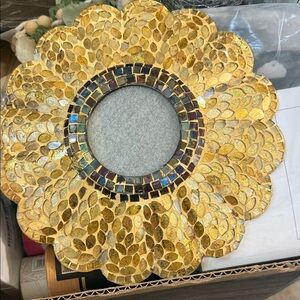 Gold Mosaic Flower photo frame